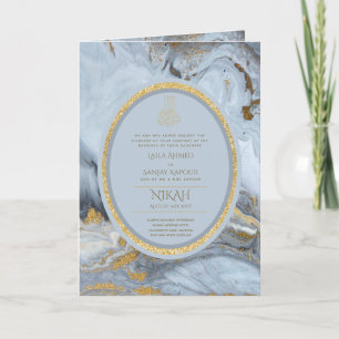LeahG Blue Islamic Muslim Wedding Invites Nikah