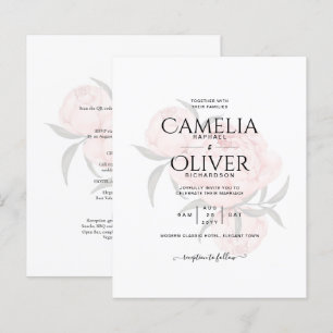 LeahG Blush Pink Floral OVERLAY Text Wedding