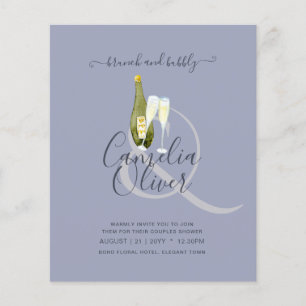 LeahG BUDGET Brunch Bubbly Bridal Shower Wedding Flyer