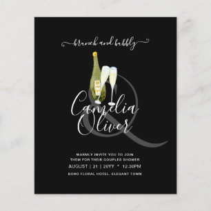 LeahG BUDGET Brunch Bubbly Bridal Shower Wedding Flyer