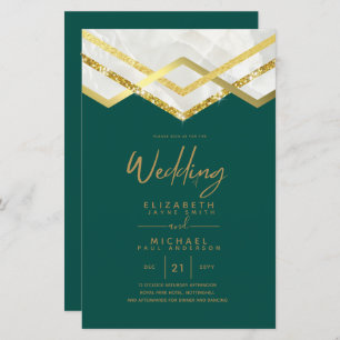LeahG Budget DECO Silver Gold Wedding Invite