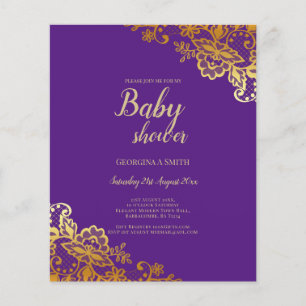 LEAHG BUDGET GOLD LACE BABY SHOWER INVITE FLYER