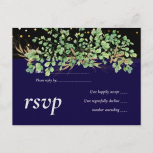 LeahG Budget GREENERY Leaves Wedding Invitation Postcard