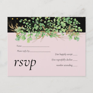LeahG Budget GREENERY Leaves Wedding Invitation Postcard