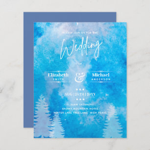 LeahG BUDGET Mountain Blue Wedding Invite
