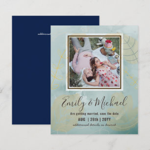 LeahG BUDGET PHOTO Save Dates Watercolor Leaves