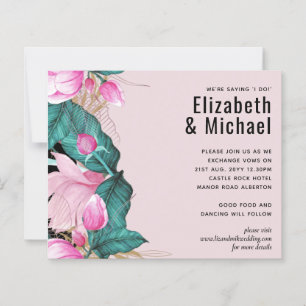 LeahG Budget Pink Roses Plum Modern Wedding Chic