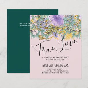 LeahG Budget Purple Floral Gold Wedding