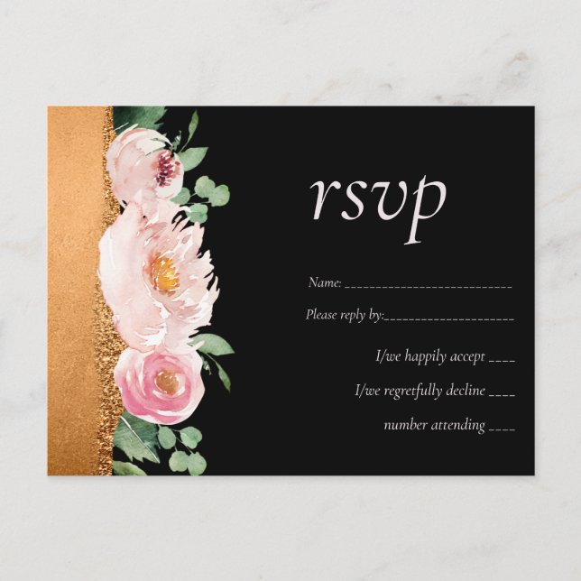 LeahG Budget Rose Glamour Girly Wedding Postcard (Front)