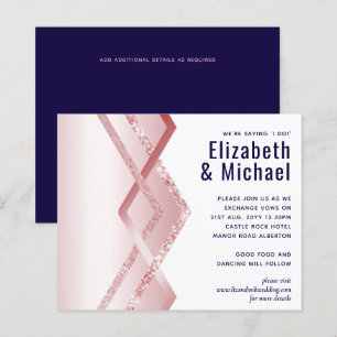 LeahG Budget Rosegold Art Deco Navy Wedding