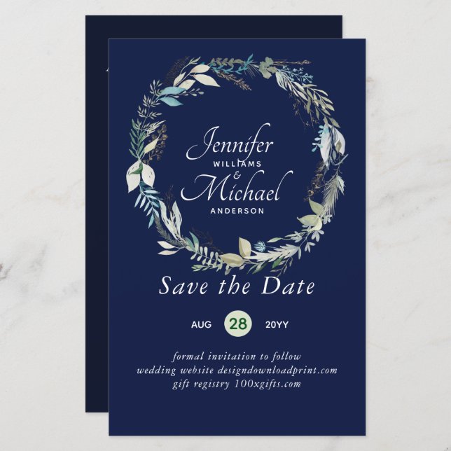 LeahG BUDGET Save Dates Lavender Wreath (Front/Back)