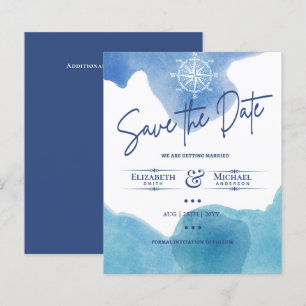 LeahG BUDGET Save The Date Nautical Blue