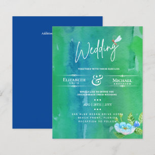 LeahG BUDGET Wedding Invite Garden Pond Watercolor