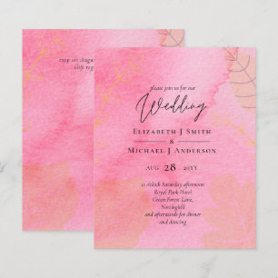 LeahG Budget Wedding Pink Peach Watercolor Abstrac