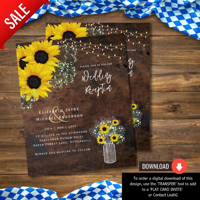 LeahG Budget Wedding RECEPTION Rustic Sunflowers (Creator Uploaded)