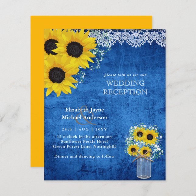 LeahG Budget Wedding RECEPTION Rustic Sunflowers (Front/Back)
