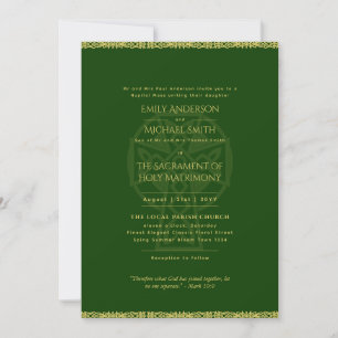 LeahG Celtic Cross Catholic Wedding Nuptial Mass Invitation