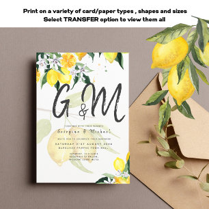 LeahG Citrus Lemons Budget Wedding Invite Yellow