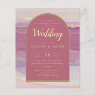 LeahG Dusty Rose Lavender Gold Wedding Invite
