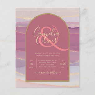 LeahG Dusty Rose Lavender Gold Wedding Invite Flyer