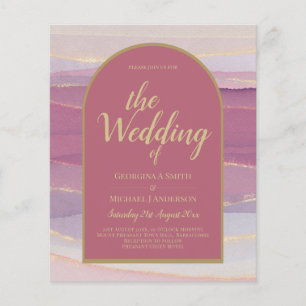 LeahG Dusty Rose Lavender Gold Wedding Invite Flyer