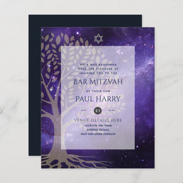 LeahG Elegant Chic Bar Mitzvah Jewish Torah Chic (Front/Back)