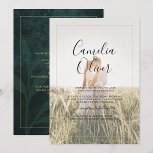 LeahG Emerald Green Photo Overlay Wedding Invite