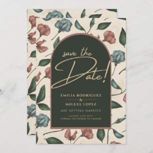 LeahG Emerald Green Terracotta Fall Save The Date Invitation