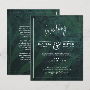 LeahG Emerald Green White Leaves Wedding Invite