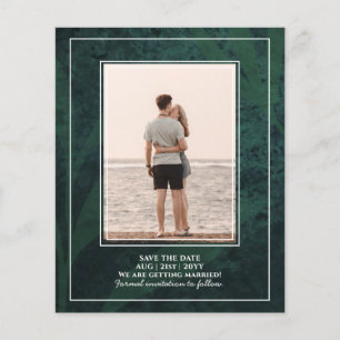 LeahG Emerald Green White Leaves Wedding Invite Flyer