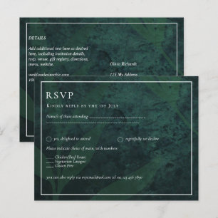 LeahG Emerald Green White Leaves Wedding Invite Postcard