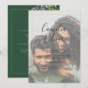 LeahG Green Purple WISTERIA Wedding INVITE