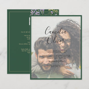 LeahG Green Purple WISTERIA Wedding INVITE