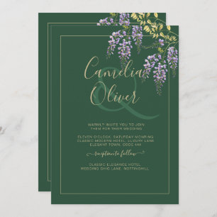 LeahG Green Purple WISTERIA Wedding INVITE