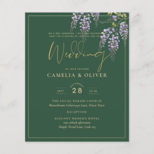 LeahG Green Purple WISTERIA Wedding INVITE Flyer