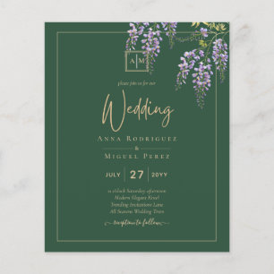 LeahG Green Purple WISTERIA Wedding INVITE Flyer