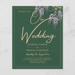 LeahG Green Purple WISTERIA Wedding INVITE Flyer