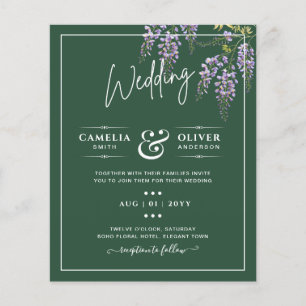 LeahG Green Purple WISTERIA Wedding INVITE Flyer