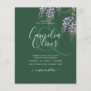 LeahG Green Purple WISTERIA Wedding INVITE Flyer