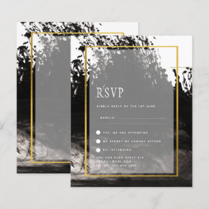 LeahG INK BLACK White Gold Wedding INVITE