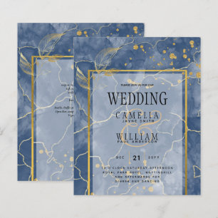 LeahG INK Navy Blue Gold Wedding