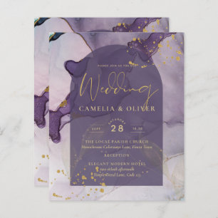 LeahG Ink Ombre Purple Lavender Gold Wedding