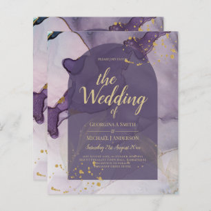 LeahG Ink Ombre Purple Lavender Gold Wedding