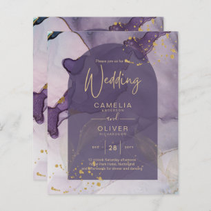 LeahG Ink Ombre Purple Lavender Gold Wedding