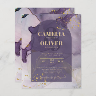 LeahG Ink Ombre Purple Lavender Gold Wedding