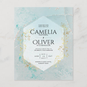 LeahG INK Sea Glass Turquoise Gold Aqua INVITE