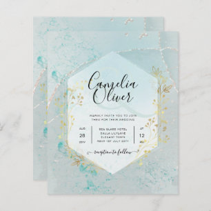 LeahG INK Sea Glass Turquoise Gold Aqua INVITE