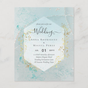 LeahG INK Sea Glass Turquoise Gold Aqua INVITE Flyer