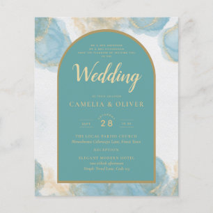 LeahG INK Sea Glass Turquoise Teal Gold INVITE Flyer
