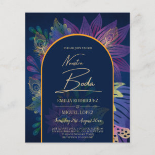 LeahG Navy Purple Gold JEWEL TONES Wedding INVITE Flyer